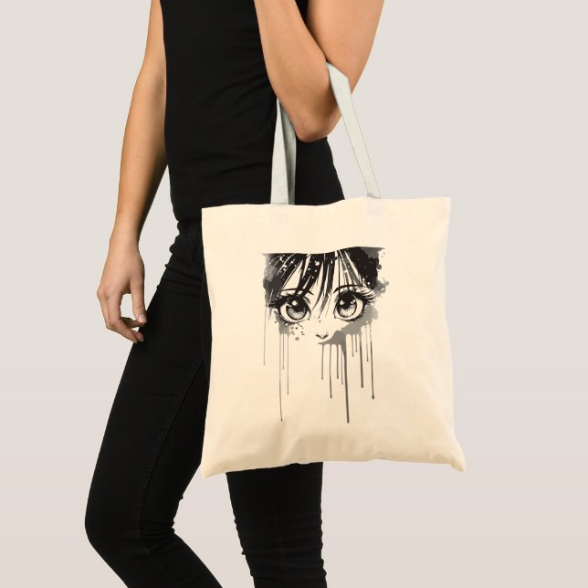 Bolso De Tela Chica manga con mirada pintada (Anverso (producto))