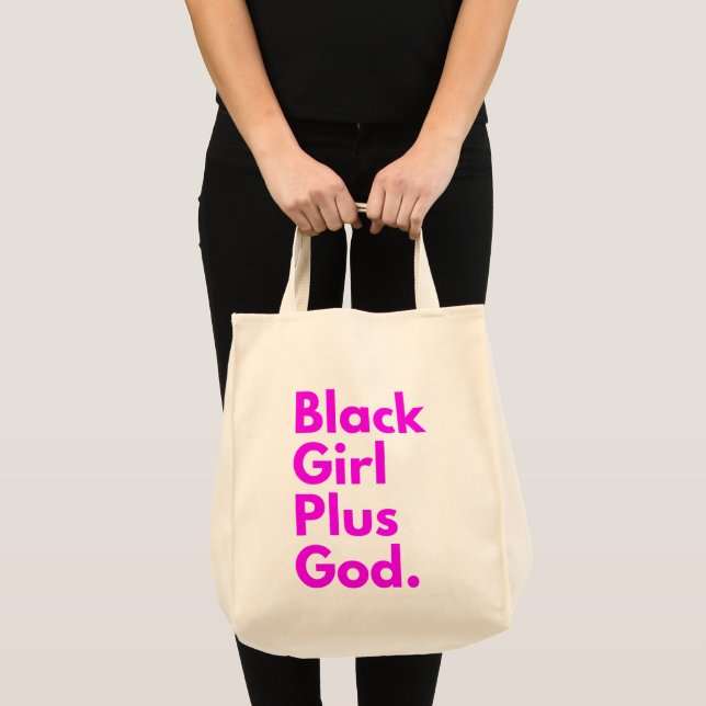 BOLSO DE TELA CHICA NEGRA MÁS DIOS (Anverso (producto))