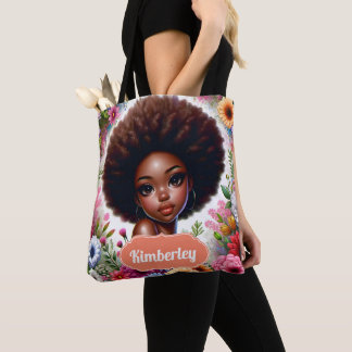 Bolso De Tela Chica negro afroamericano con afro