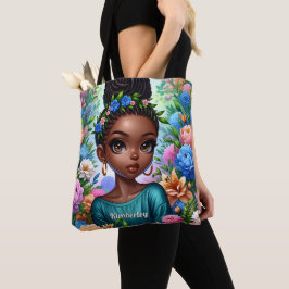 Bolso De Tela Chica negro afroamericano con trenzas