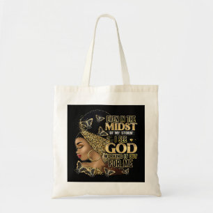 Bolso De Tela Chica Negro En Medio De La Tormenta, Mujer Afro Cr