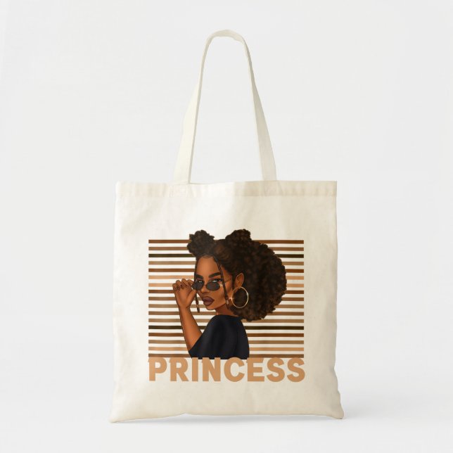 Bolso De Tela Chica Negro Magia Melanin Princesa Africana Americ (Frente)
