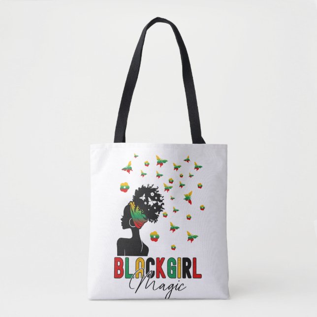 Bolso De Tela Chica negro mujer afroafricana mágica (Anverso)