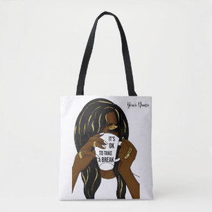 Bolso De Tela Chica negro mujer afroamericana cita inspiradora