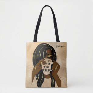 Bolso De Tela Chica negro mujer afroamericana cita inspiradora