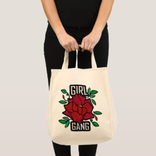 Bolso De Tela Chica Pandilla Parche Rosa Rojo Moda Insignia