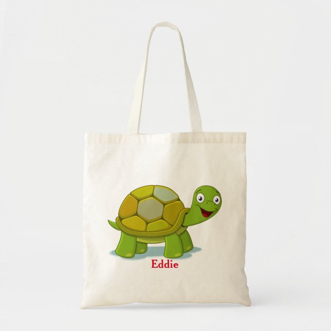 Bolso De Tela Chica personalizada de tortuga cuta (Frente)