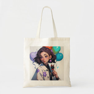 Bolso De Tela Chica personalizado Con Mascota Y Globos