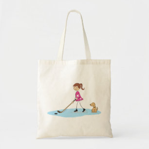 Bolso De Tela Chica personalizado jugador de hockey con perro