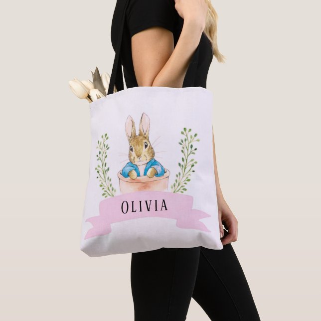 Bolso De Tela Chica Peter Rabbit Pink Personalizado (Detalle)