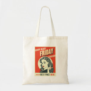 Bolso De Tela Chica Pin-Up Arte Pop Viernes Negro Retro
