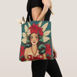 Bolso De Tela Chica Pin-Up Retro de Navidad Tropical de los 50