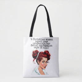 Bolso De Tela Chica Pinup, con Tote de humor cristiano