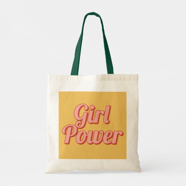 Bolso De Tela Chica Power Retro Nombre personalizado Tote Bag (Reverso)
