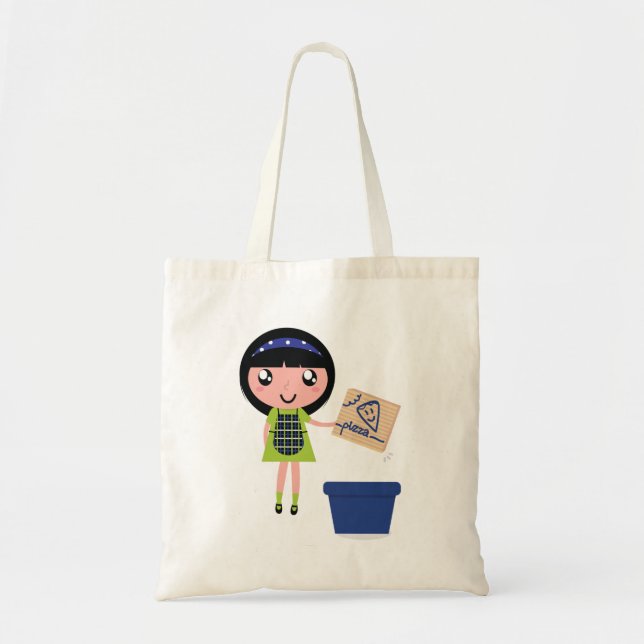 Bolso De Tela Chica Reciclando Pizza Box Divertido ecológico (Frente)