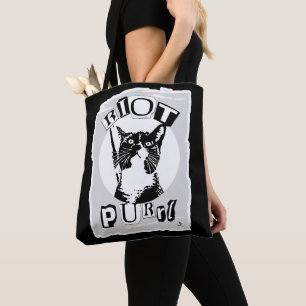 Bolso De Tela Chica Riot Purrul Vibraciones Épicas de Punk Diseñ