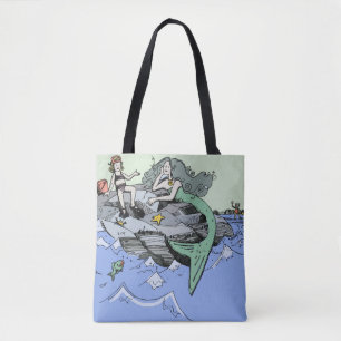 Bolso De Tela Chica Sirena Verano Playa Amistad Caprichosa