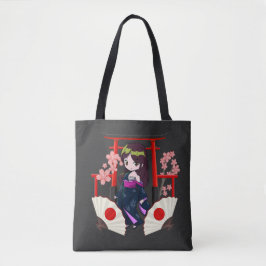 Bolso De Tela Chica tradicional japonés de Chibi