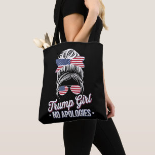 Bolso De Tela Chica Trump Sin Disculpas Moño Desordenado Retro V