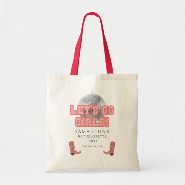 Bolso De Tela Chica Vaquera Disco Despedida de Soltera Vamos (Frente)