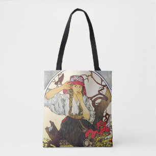 Bolso De Tela Chica y Geranium, Mucha