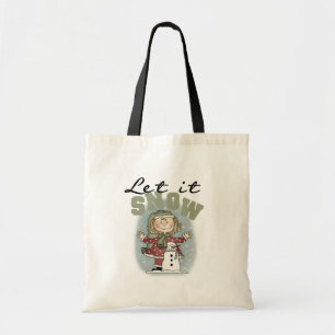 Bolso De Tela Chica y hombre de nieve deja que nieve camisetas