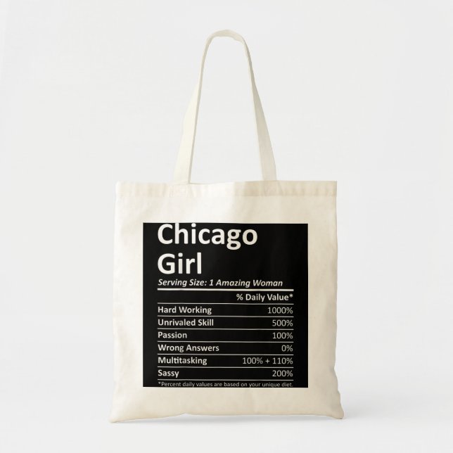 Bolso De Tela CHICAGO CHICA IL ILLINOIS Funny City Home Roots Es (Frente)