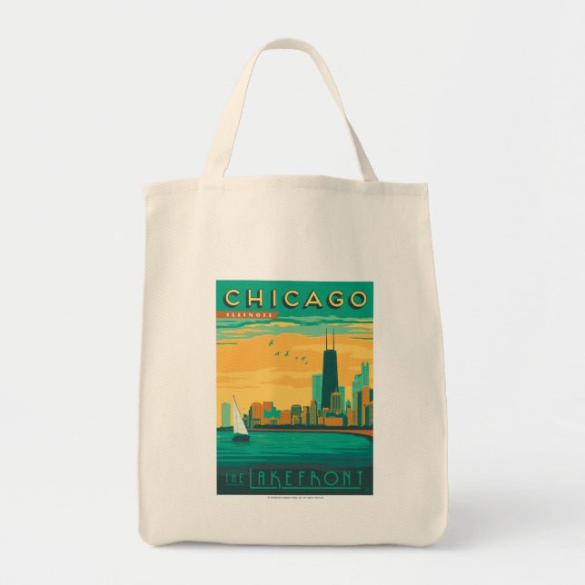 Bolso De Tela Chicago, IL - Disfruta del Lakefront (Frente)
