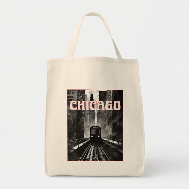 Bolso De Tela Chicago Illinois (Frente)