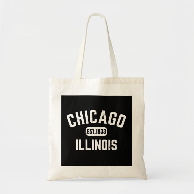 Bolso De Tela Chicago Illinois (Frente)