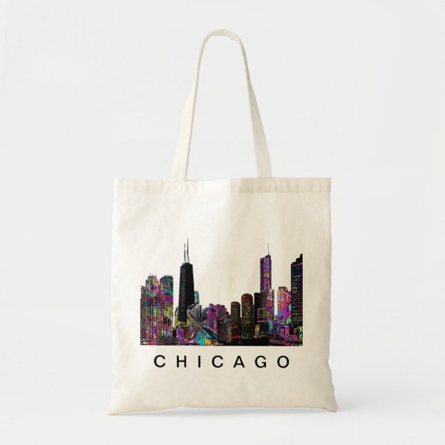 Bolso De Tela Chicago, Illinois en graffiti (Frente)