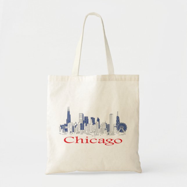 Bolso De Tela Chicago-Skyline (Frente)