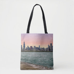 Bolso De Tela Chicago Skyline Painterly