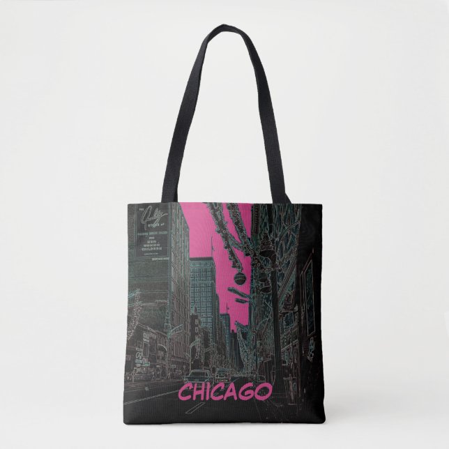Bolso De Tela Chicago State Street @ Navidades 1967 Gslow Edge (Anverso)
