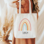 Bolso De Tela Chicas adornan agua color rosa boho arcoiris niños<br><div class="desc">Esta bolsa de chicas boho tiene un arcoiris boho color agua rosado,  y espacio para agregar un nombre en una tipografía simple. El diseño moderno y caprichoso es perfecto para cualquier niño o adulto amante del arco iris.</div>