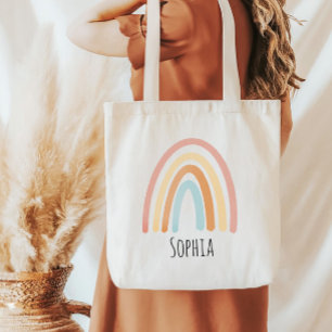 Bolso De Tela Chicas adornan agua color rosa boho arcoiris niños