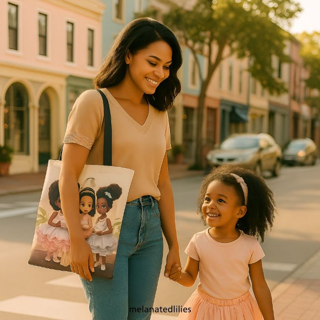 Bolso De Tela Chicas afroamericanos caprichosos Fiesta de té (Subido por el creador)