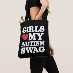 Bolso De Tela Chicas Aman Mi Swagger de Autismo Divertido Concie