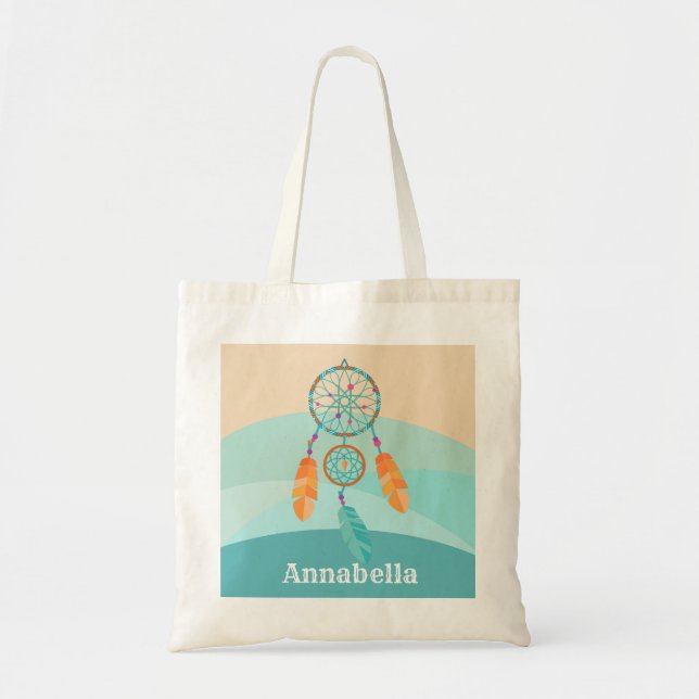 Bolso De Tela Chicas boho dream catcher add name (Frente)