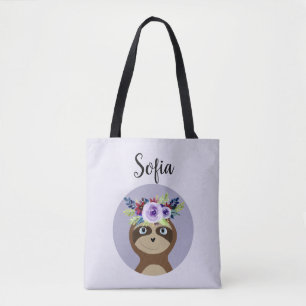Bolso De Tela Chicas Cortan Flores de color de agua y nombre