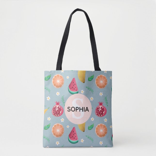 Bolso De Tela Chicas Cute Trópico Patrón De Fruta Veraniega Niño (Anverso)
