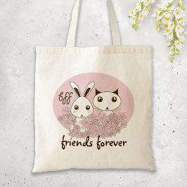 Bolso De Tela Chicas de amigos de animales conejitos rosados de