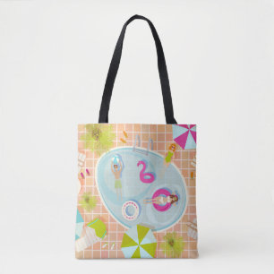 Bolso De Tela Chicas de bikini y chicos jugando al billar