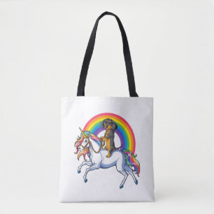 Bolso De Tela Chicas de camisetas de Dachshund Unicornio con gal