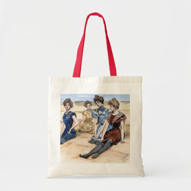 Bolso De Tela Chicas de Gibson en la playa, 1900 (Frente)