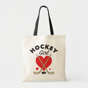 Bolso De Tela Chicas de hockey femenino adoran los palos de hock