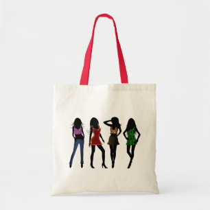 Bolso De Tela Chicas de moda Silhouette Trendy Budget Tote Bags