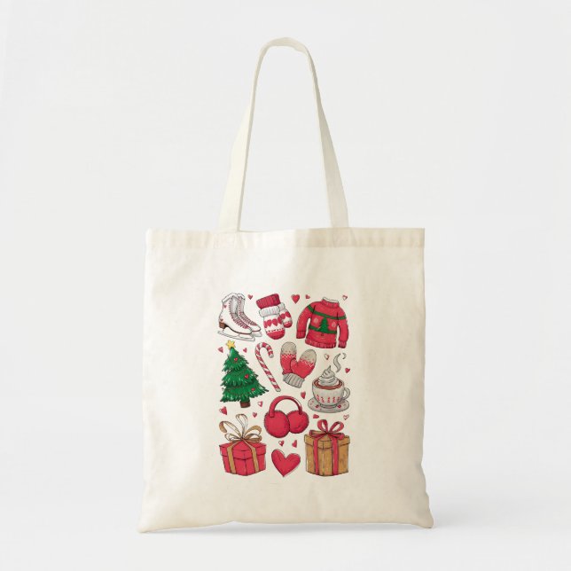 Bolso De Tela Chicas de vacaciones corteses disfraces de Navidad (Frente)