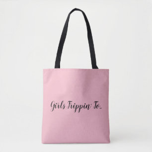 Bolso De Tela Chicas Divertidas de Viaje a... Tu Destino y Nombr