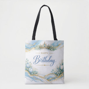 Bolso De Tela Chicas florales azules modernas y elegantes: arte 